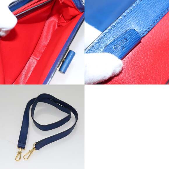 CELINE Hand Bag Leather Blue Gold - Picture 13 of 13